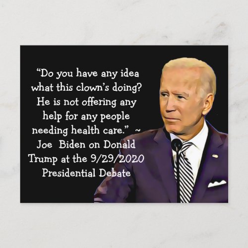 Bidens Quotes on Trumps Healthcare Plan Postcard