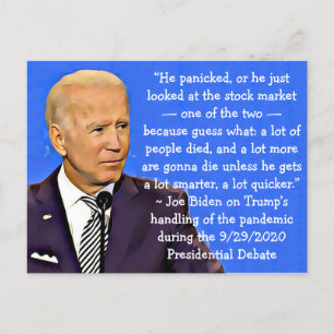 Biden's Quotes on Trump's Push for Violence Postcard