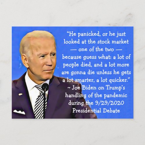 Bidens Quotes on Trumps Push for Violence Postcard