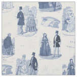 Biedermeier Blue and White Vintage French Toile Fabric