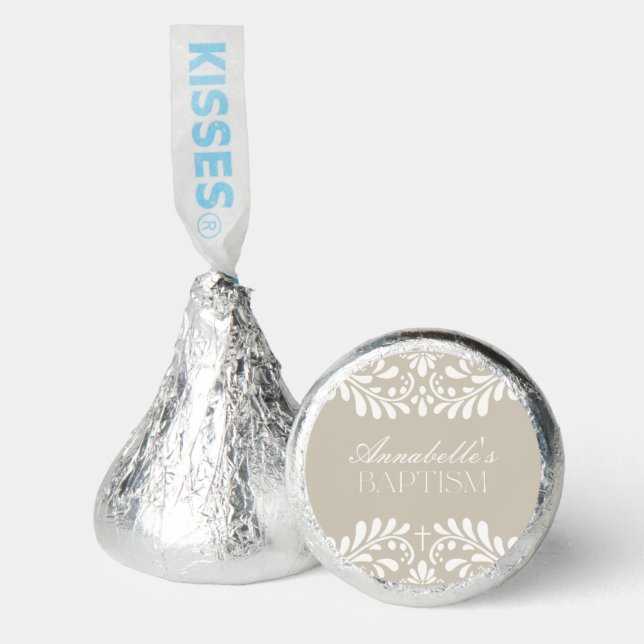 Biege Talavera Tile Spanish Style Fiesta Baptism Hershey®'s Kisses® (Front)