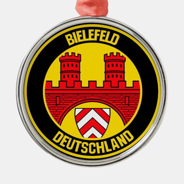 Bielefeld Round Emblem Metal Ornament (Front)