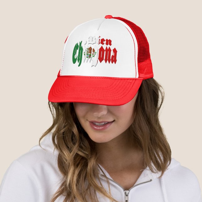 Bien Chingona Mexican Flag Trucker Hat (In Situ)