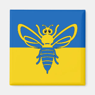 Biene vor der ukrainischen Flagge Magnet