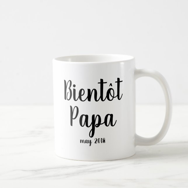Bientot papa | French Baby Shower Dad Mug (Right)