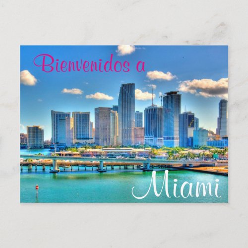 Bienvenidos a Miami Postcard