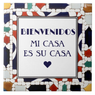 Bienvenidos Mi Casa Es Su Casa Faux Mosaic Welcome Ceramic Tile