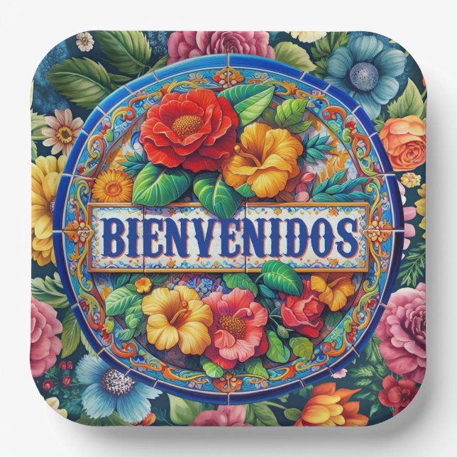 BIENVENIDOS - So Pretty!  Paper Plates (Front)