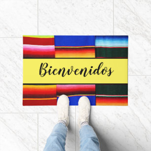 Bienvenidos (Welcome) Serape stripes Doormat