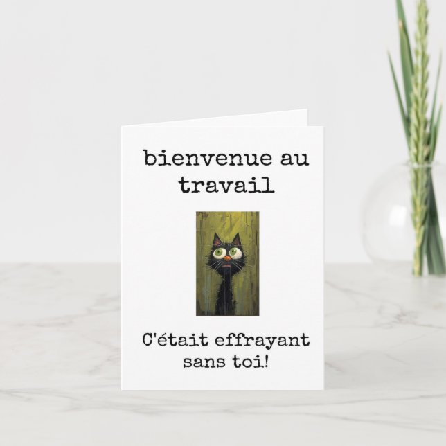 Bienvenue au Travail, French Welcome Back Card (Front)