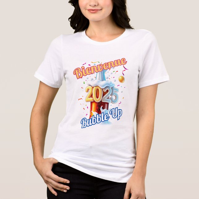 "Bienvenue Bubble Up 2025" T-Shirt  Tri-Blend Shirt (Front)