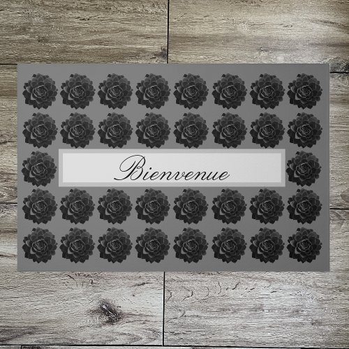 Bienvenue floral elegant doormat