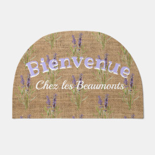 Bienvenue -  vintage lavenders - rustic doormat