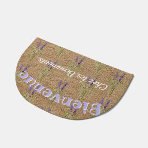 Bienvenue -  vintage lavenders - rustic doormat