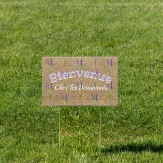 Bienvenue -  vintage lavenders - rustic