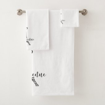 "Bienvenue" (Welcome in French) Bath Towel Set | Zazzle