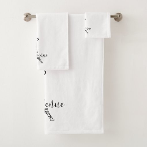 "Bienvenue" in French) Bath Towel Set Zazzle