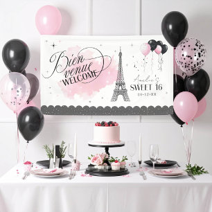 Bienvenue Welcome Parisian Sweet 16 ID1162 Banner