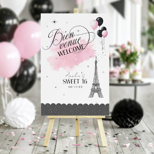 Bienvenue Welcome Parisian Sweet 16 ID1162 Foam Board