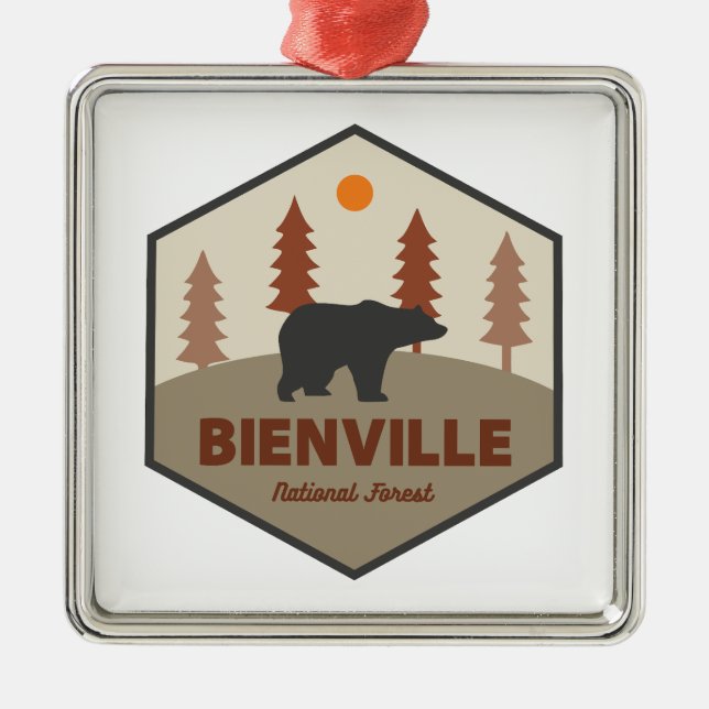 Bienville National Forest Bear Metal Ornament (Front)