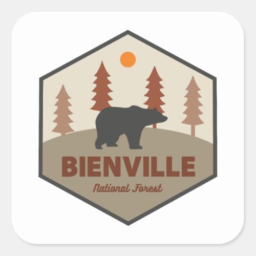 Bienville National Forest Bear Square Sticker
