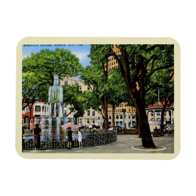 Bienville Sq., Mobile, AL Vintage  Magnet (Horizontal)
