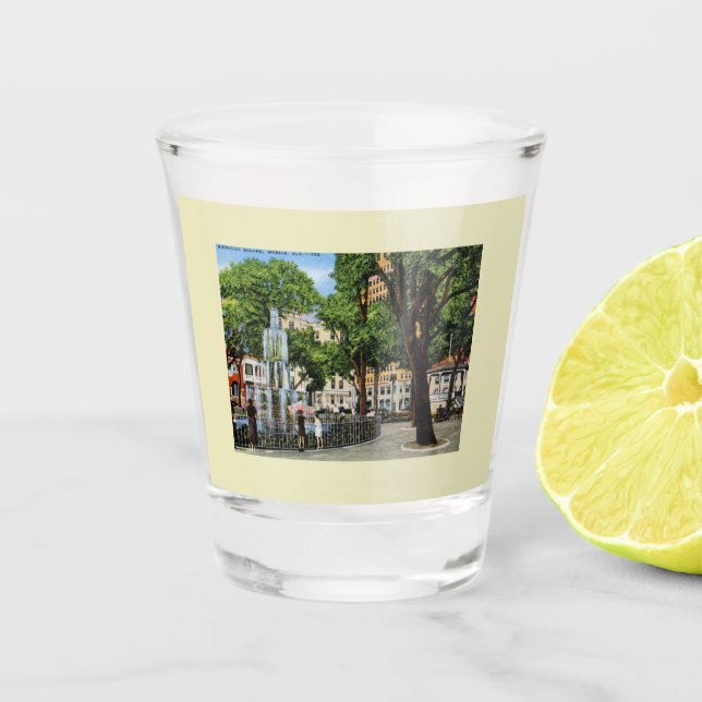 Bienville Sq., Mobile, AL Vintage   Shot Glass (Front)