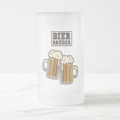 BIER BRUDER FROSTED GLASS BEER MUG