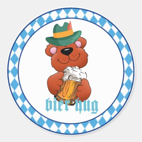 Bier Hug Oktoberfest Classic Round Sticker