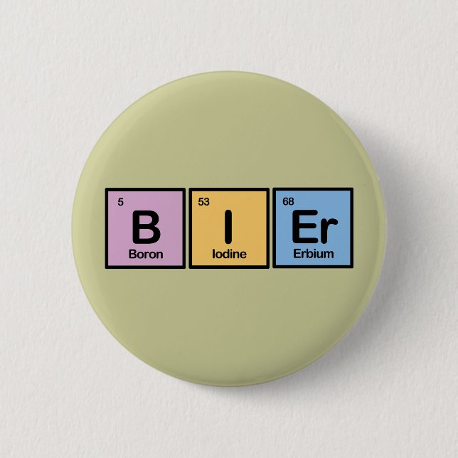 Bier made of Elements Pinback Button (Front)