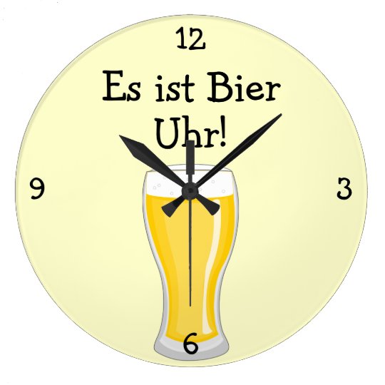 Bier Uhr: Beer O'Clock Oktoberfest Fun Large Clock | Zazzle.com