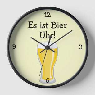 Bier Uhr: Beer O'Clock Oktoberfest Fun Wall Clock