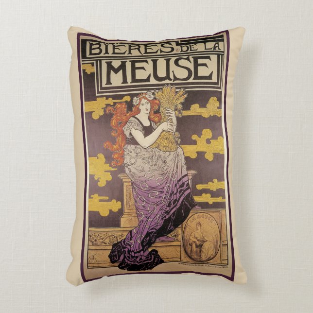 Biere de la Meuse by Marc Auguste Bastard Accent Pillow (Front(Vertical))