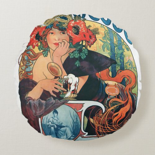 Bieres de la Meuse Alphonse Mucha Throw Pillow