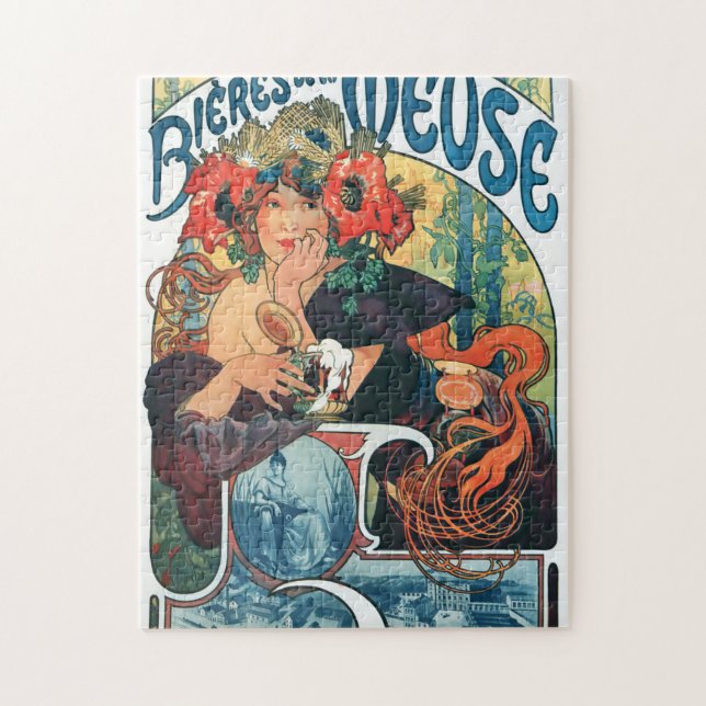 Bieres de la Meuse, Mucha Jigsaw Puzzle (Vertical)