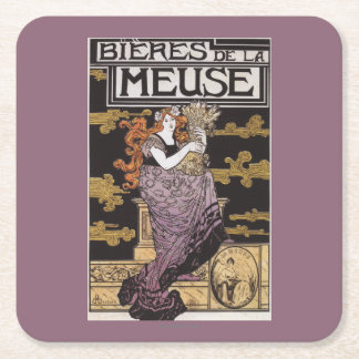 Bieres de la Meuse Promotional Poster Square Paper Coaster