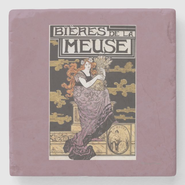 Bieres de la Meuse Promotional Poster Stone Coaster (Front)