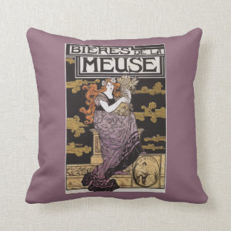 Bieres de la Meuse Promotional Poster Throw Pillow