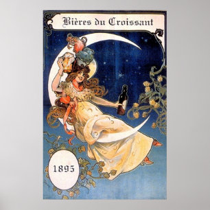 Bieres du Croissant 1895 Vintage Print