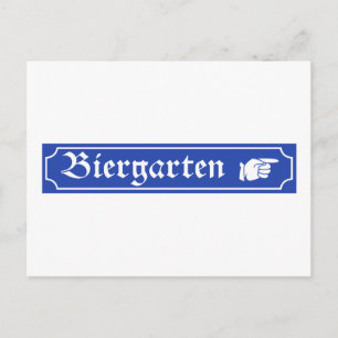 Biergarten Sign, Bayern, Germany Postcard