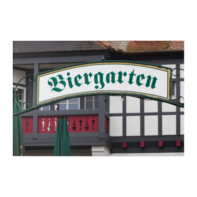 Biergarten sign, Germany Acrylic Print (Front)