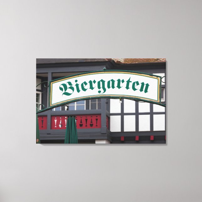 Biergarten sign, Germany Canvas Print (Front)