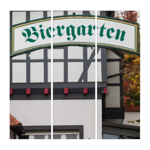 Biergarten Sign Germany Triptych