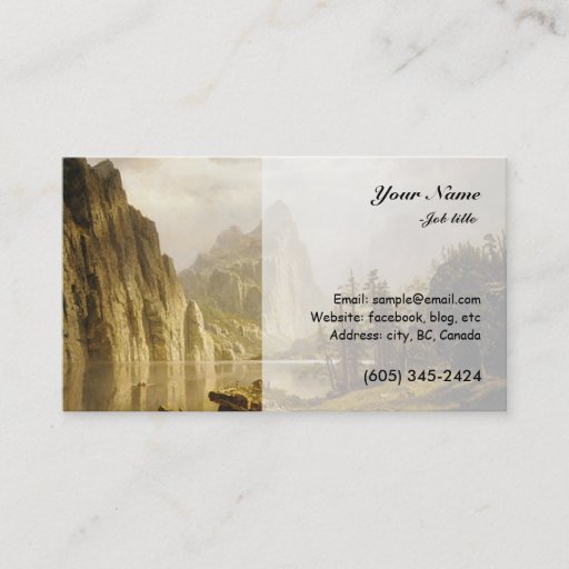 Customizable Bierstadt Albert Merced River Yosemite Valley Business Card Templates