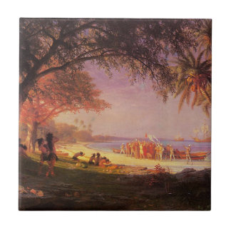 Bierstadt Albert, The Landing of Columbus Ceramic Tile