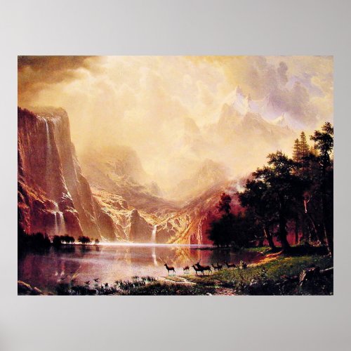Bierstadt _ Among the Sierra Nevada Mountains Poster