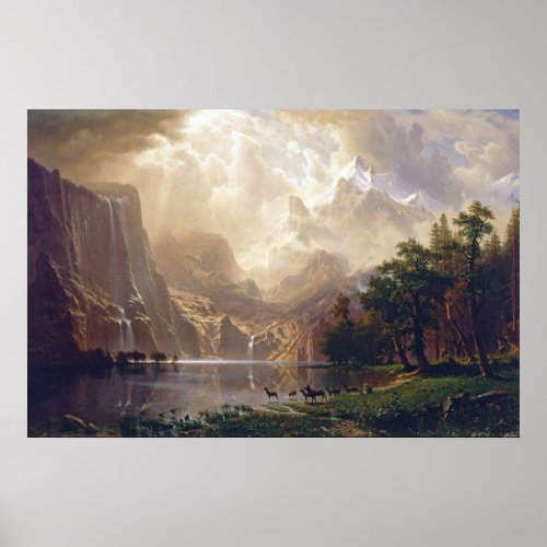 Bierstadt Among the Sierra Nevada Painting Poster