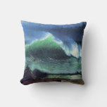 Bierstadt - Emerald Sea, fine art painting, Throw Pillow