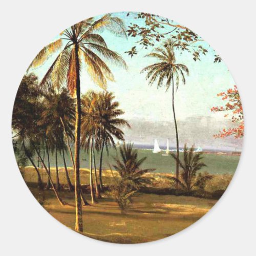 Bierstadt _ Florida Scene fine art painting Classic Round Sticker