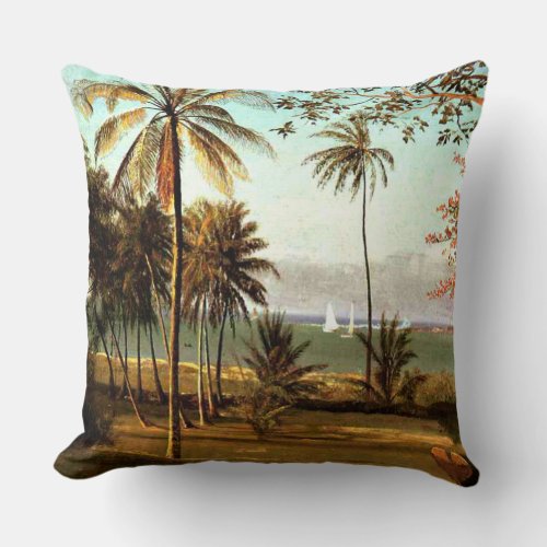 Bierstadt _ Florida Scene fine art painting Throw Pillow